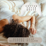 Flügelkissen Schlafkissen Grace Baumwollsatin Weiß - mit Memory-Schaumflocken Innenkissen