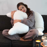 Flügelkissen Joy Kaschmir-Mix - Edler Zopfstrick, Creme