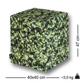 Quadratischer Outdoor Sitzhocker Hainbuche mit Tablett