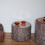 Lotusblüte Teelichthalter Bernstein Orange