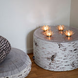 Lotusblüte Teelichthalter Perlmut Weiß