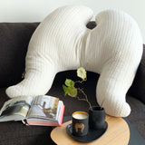 Flügelkissen Classic Kaschmir-Mix - Edler Zopfstrick, Creme