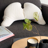 Grace Wings Pillow Cashmere-Mix - Fine Cable Knit, Cream