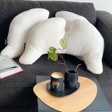 Flügelkissen Joy Kaschmir-Mix - Edler Zopfstrick, Creme