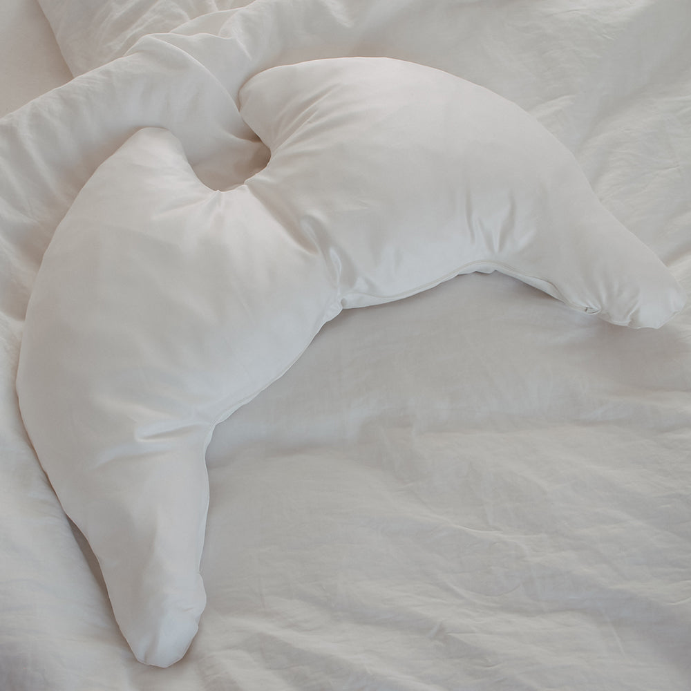 Grace Wings Sleeping Pillow Satin Cotton White - with Memory Foam Inlay