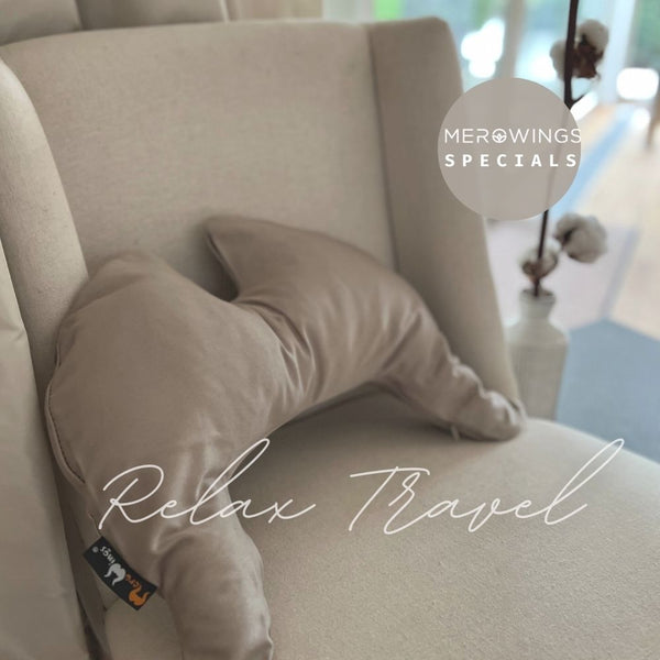 Relax Travel Wings Pillow Cover Cotton Satin - Special Edition - Taupe