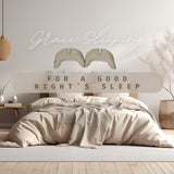 Grace Wings Sleeping Pillow Cover Satin Cotton Taupe - Special Edition
