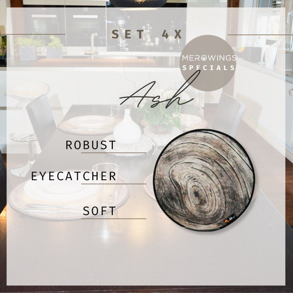 SPECIAL SET OFFER | 4x Ash Annual Ring Placemat - Round