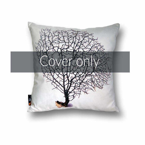 Coral Square Cushion Cover - Black on Cream, 45 x 45 cm