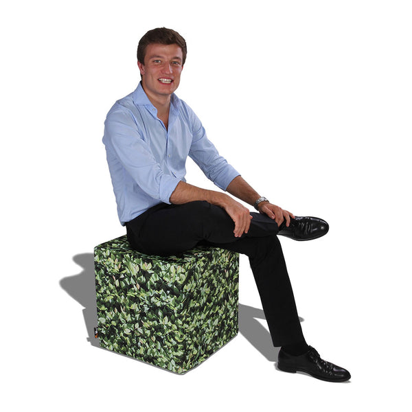 Hornbeam Square Seat Ottoman Outdoor with Tray