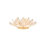 Lotusblüte Teelichthalter Perlmut Weiß