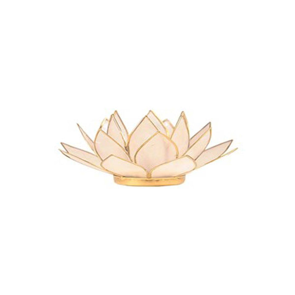 Lotus Flower Tea Light Holder White Perlmut