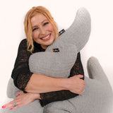 Joy Wings Pillow Cashmere-Mix - Fine Cable Knit, Grey