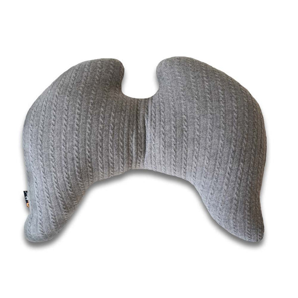 Joy Wings Pillow Cover Cashmere-Mix - Fine Cable Knit, Grey
