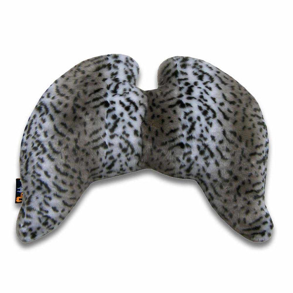 Joy Wings Pillow Snow Leopard - Faux Fur, Black, White & Cream