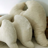 Grace Wings Pillow Organic Cotton Plush - with Sheep Wool Inlay